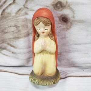 Vintage Lefton Nativity Praying Mary 4" Ceramic Figurine 02049 Hand Painted